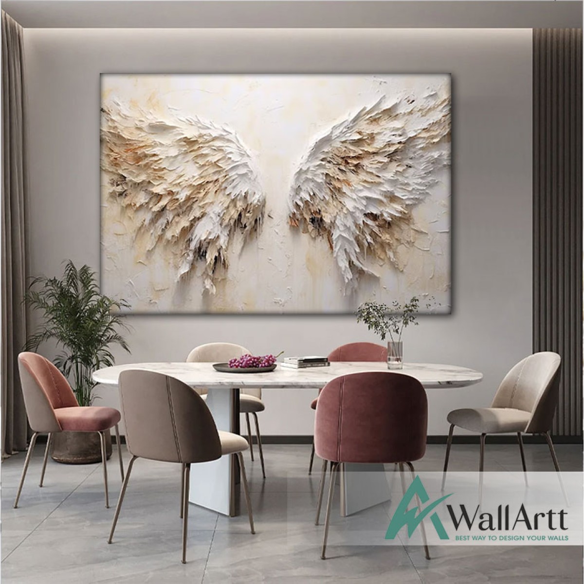 Abstract Wings 3D Heavy Textured Partial Oil Painting